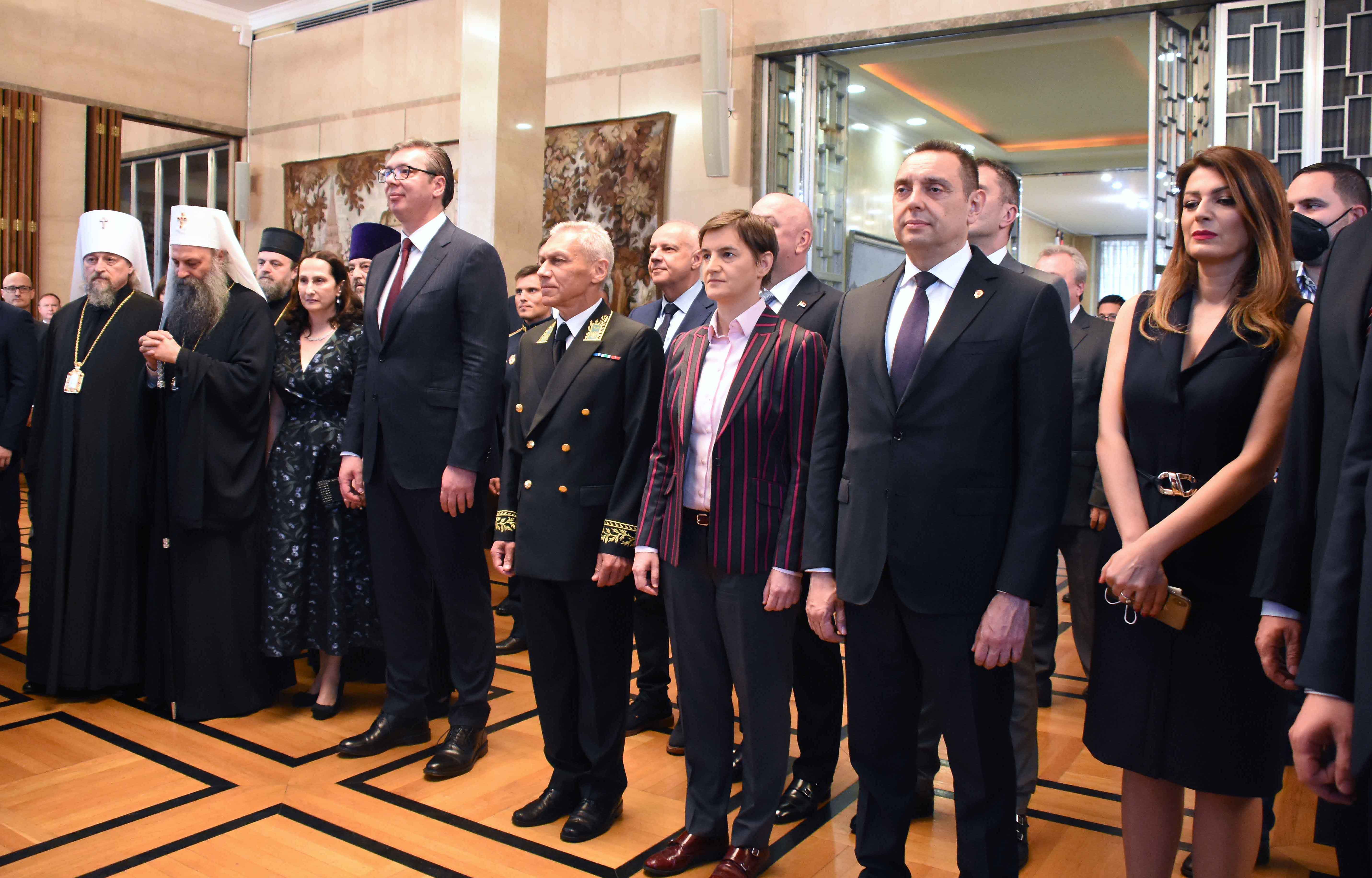 Председник Вучић и министар Вулин на пријему поводом Дана Русије